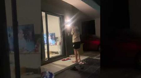 Person accidentally hits glass door in Pattaya City, Thailand