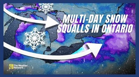 Multi-day Snow Squalls Threaten Hefty Totals, Dangerous Travel To Ontario | #forecast