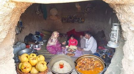 Exploring Iran&#39;s Nomadic Lifestyle: Cooking Stew Quince and Quince Jam For Winter in the Cave