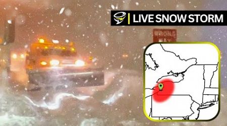 ❄️ GIANT DUMP OF SNOW Will Cause Big Travel Problems in New York! Live Storm Chaser Stream part 1