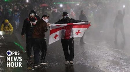 Thousands protest in Georgia after government suspends EU bid