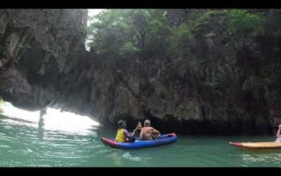 Canoeing through sea caves (hongs), Hongs Island, Phang Nga Bay