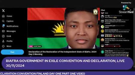 BIAFRA GOVERNMENT IN EXILE CONVENTION AND DECLARATION FINLAND 2024