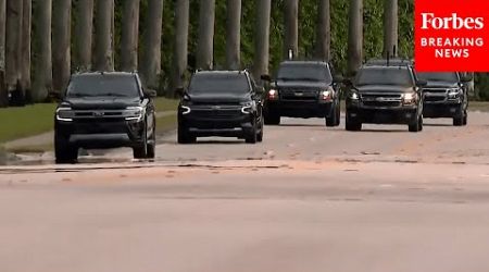 President-Elect Trump’s Motorcade Travels From Mar-A-Lago To Trump International Golf Course