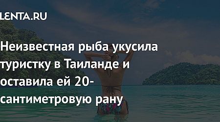 Неизвестная рыба укусила туристку в Таиланде и оставила ей 20-сантиметровую рану