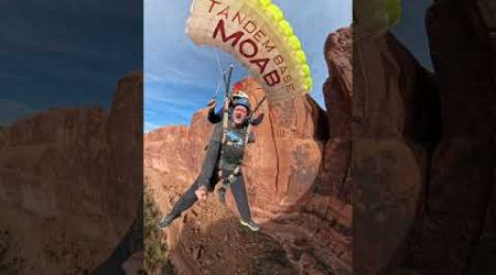 Wow! Tandem BASE jumping is amazing #moab #utah #youtubeshorts #travel #health #medical #foryou