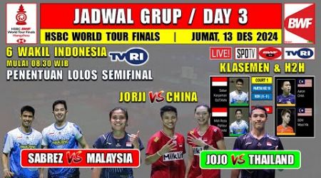 Jadwal BWF World Tour Finals 2024 Hari Ini ~ JOJO vs THAILAND ~ JORJI vs CHINA ~ Penentuan Lolos SF