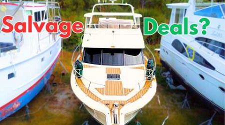 Hurricane Damaged Auction boat for sale $1 Minimum Bid | 1999 35&#39; Carver *Diesels | HarborYachtTours