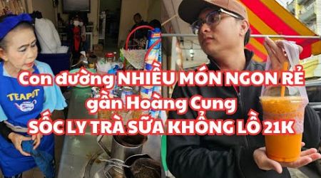 Bangkok: CON ĐƯỜNG NHIỀU MÓN NGON RẺ gần Hoàng Cung, SỐC ly trà sữa Thái khổng lồ chỉ 21,000 Đồng!