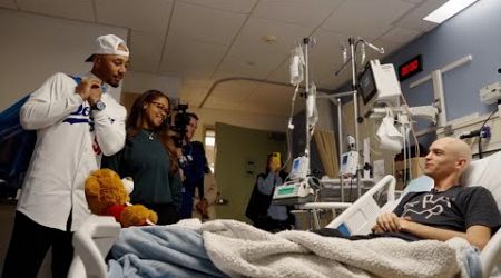 Mookie Betts and wife Brianna surprise patients Ronald Reagan UCLA Medical Center with Dodgers gifts