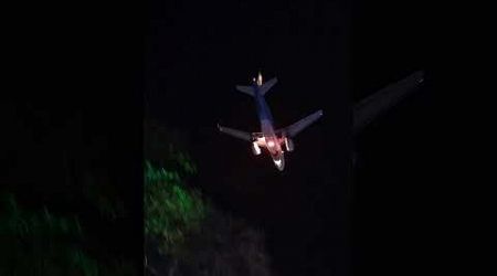 Night Flight Landing at Koh Samui . View from Chewang beach