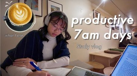 STUDY VLOG | PRODUCTIVE 7AM mornings, cafe studying, medical research, what I eat