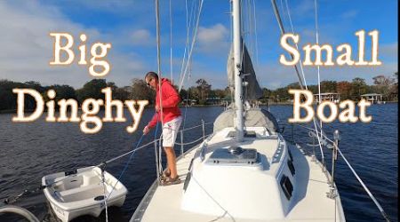 How I load and stow a 10 foot dinghy on my 32 foot sailboat