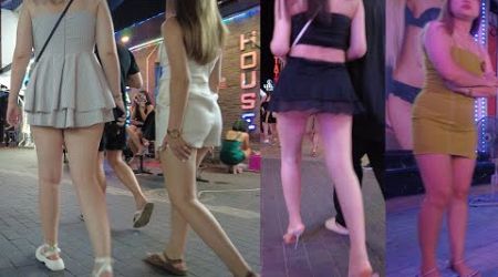 Pattaya Walking Street has many beautiful tourists.Thailand nightlife.