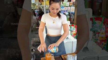 Beautiful Thai Lady Selling Thai Tea in Bangkok