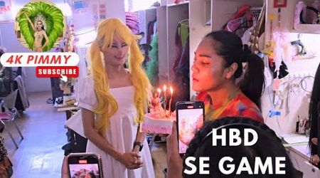 Happy birthday ladyboy Se Game at Colosseum show Pattaya backstage