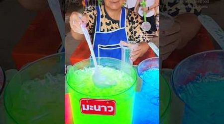 Popular colorful sweet water at temple events in Thailand #streetfood #Shorts