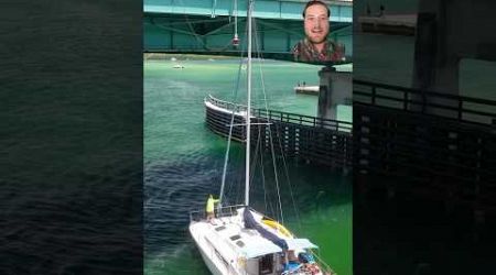 Bridge vs Sailboat *spoiler* Sailboat loses Credit: ​⁠@WavyBoats #boat #boating #sailing