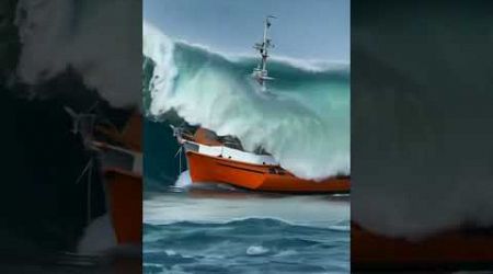 How Do Rescue Boats Navigate Such Rough Waters? #ship #oceanship #scaryocean