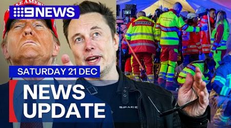 US government narrowly avoids shutdown; German Christmas market attack | 9 News Australia