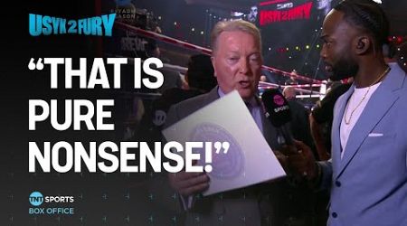 Frank Warren left dumbfounded by the judges scorecard after Usyk&#39;s unanimous decision win vs Fury 