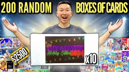 This $240 mystery box contains 20 RANDOM SPORTS TRADING CARD BOXES (2024 Blowout Holiday Mega Mix)!