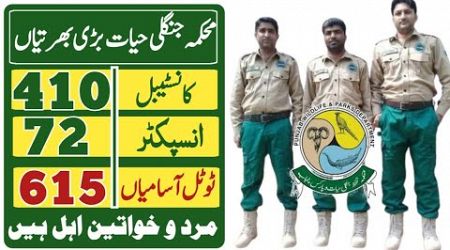 Punjab wildlife and parks department government of Punjab pakistan jobs 2025|today all jobs update