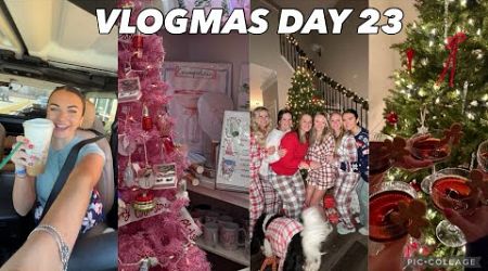 VLOGMAS DAY 23 | pack &amp; travel home with me, ornament exchange, Christmas party w/ home friends