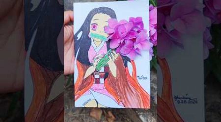 nezuko! #satisfying #demonslayer #nezuko #artwork #zhenhina #shorts #popular #flowers #makemerich