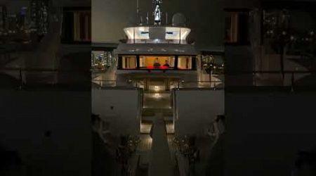 Luxury Yacht at Night: A Floating Masterpiece #LuxuryYacht #YachtingLife #MarinaViews