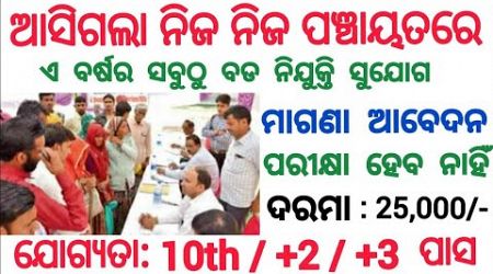 Odisha Panchayat Level Government Jobs 2025 ! Salary 25,000 Per Month ! Odisha Govt Jobs