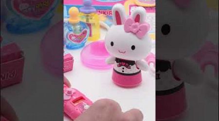 Satisfying with Unboxing &amp; Test Pink Rabbit Medical Tool Set ASMR #toys #unboxing #cute #sticker