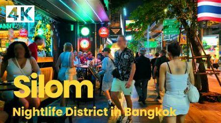 [4K UHD] Walking around Vibrant Nightlife and Shopping District in Silom, Bangkok