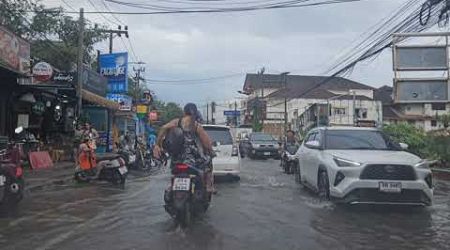 HEAVY STORMS OVER NIGHT AND FLIGHT DELAYS FOR.KOH SAMUI, THAILAND