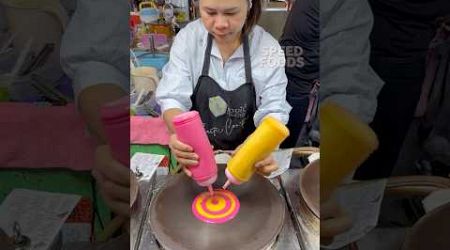 Colorful rainbow crepe in Bangkok