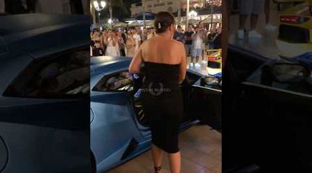 Gorgeous dress lady getting out her Lamborghini at Casino #billionaire #monaco #luxury#lifestyle#fyp