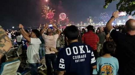 Happy New Year from half a million people on Pattaya Beach Thailand