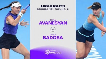 Paula Badosa vs. Elina Avanesyan | 2025 Brisbane Round 2 | WTA Match Highlights