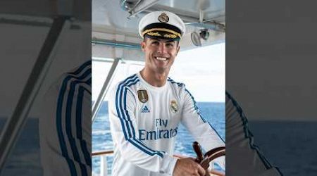 Ronaldo drives a yacht in the ocean #ronaldo #messi #cristianoronaldo #futebol