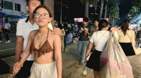 2AM New Years Eve 2024 Walk on Pattaya Beach Road (1 January 2025) Thailand 