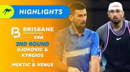 Nick Kyrgios &amp; Novak Djokovic v Nikola Mektić &amp; Michael Venus - Brisbane International Highlights