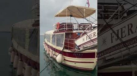 tour boats in coastline, Porec, Croatia