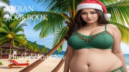 4K AI Indian Lookbook Plus Size Goddess Model Video - Phuket&#39;s Kata Noi | New Year&#39;s Special 2025