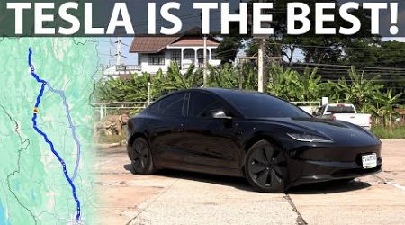 Tesla Model 3 LR Highland Sunday Driving in Thailand