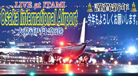 LIVE Osaka International Airport Japan 伊丹空港　ライブ配信　2025.01.03　(千里川土手)