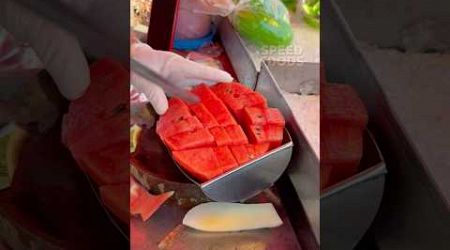 Watermelon cutting skills in Ladkrabang Bangkok