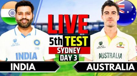 India vs Australia, 5th Test, Day 3 | IND vs AUS Live Match | Live Cricket Match | AUS 2nd Inning