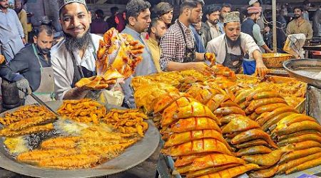 Popular Lahori Fish Fry | Spicy Masala Fried Fish &amp; Grilled Fish at Karachi Biggest Seafood Street