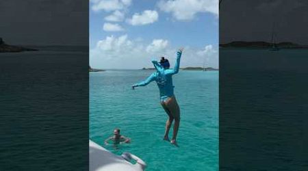 Pretty girl jumps off yacht #sailing