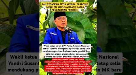 PAN selalu setia pada Presiden Prabowo #shorts #partaiamanatnasional #prabowo #politics